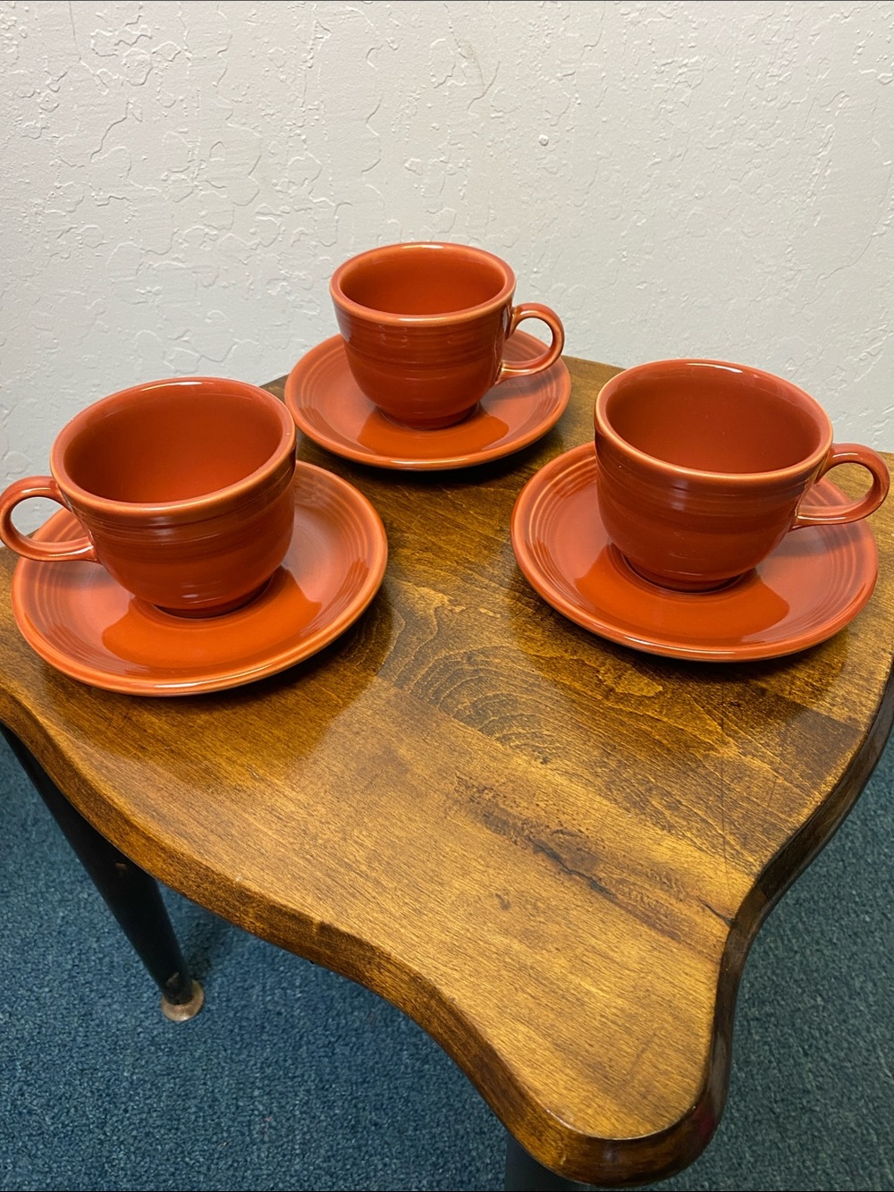 Fiestaware Orange Glazed Cup and Saucer Set - 3pc